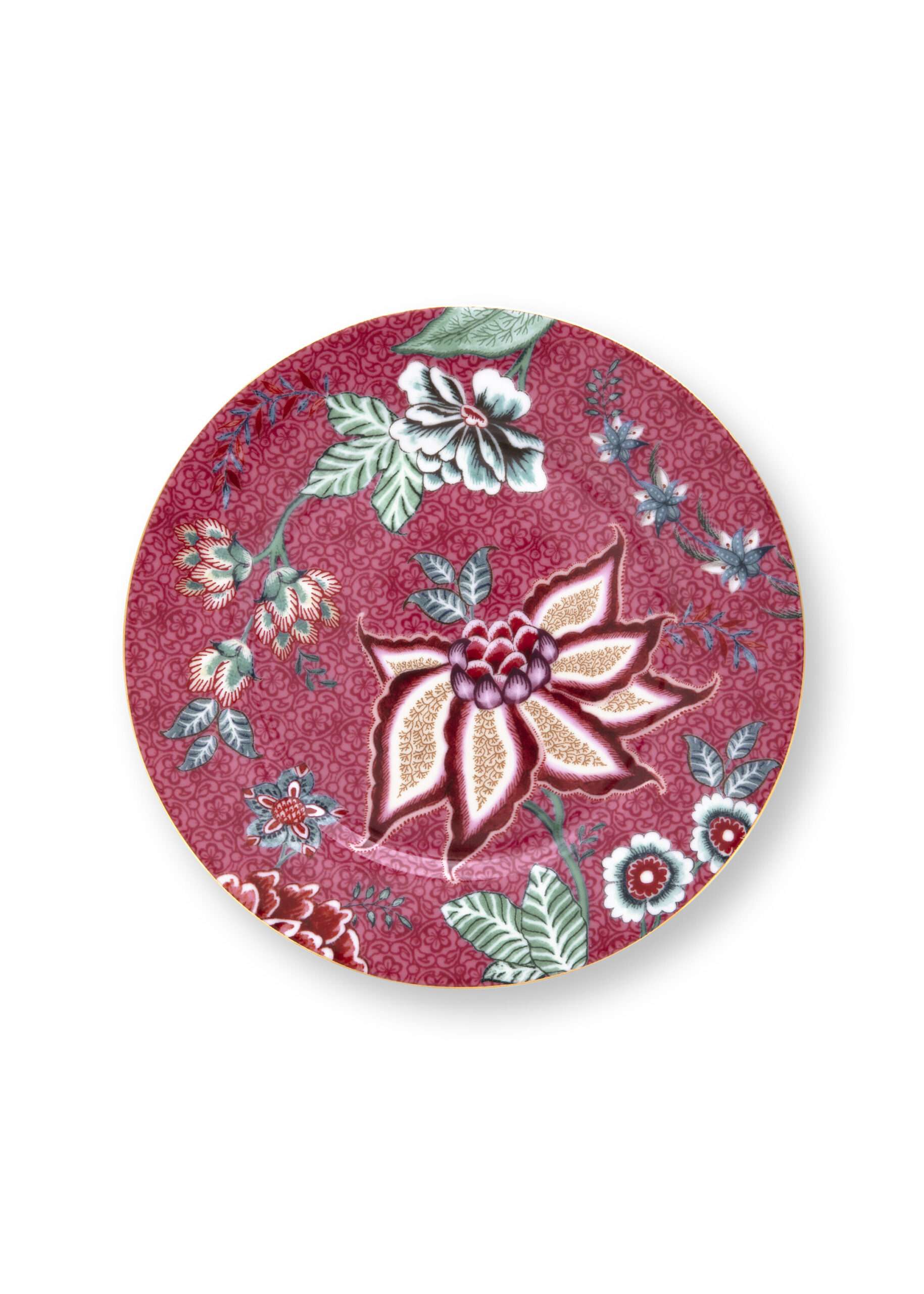 Pip Studio Plate Flower Festival Dark Pink 17cm