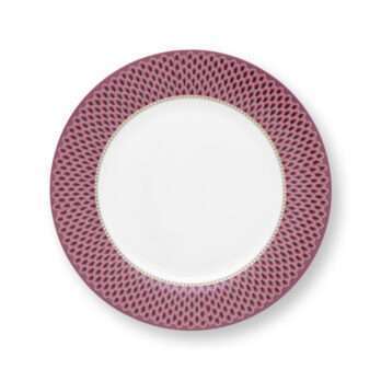 Pip Studio Plate Flower Festival Scallop Dark Pink 26.5cm