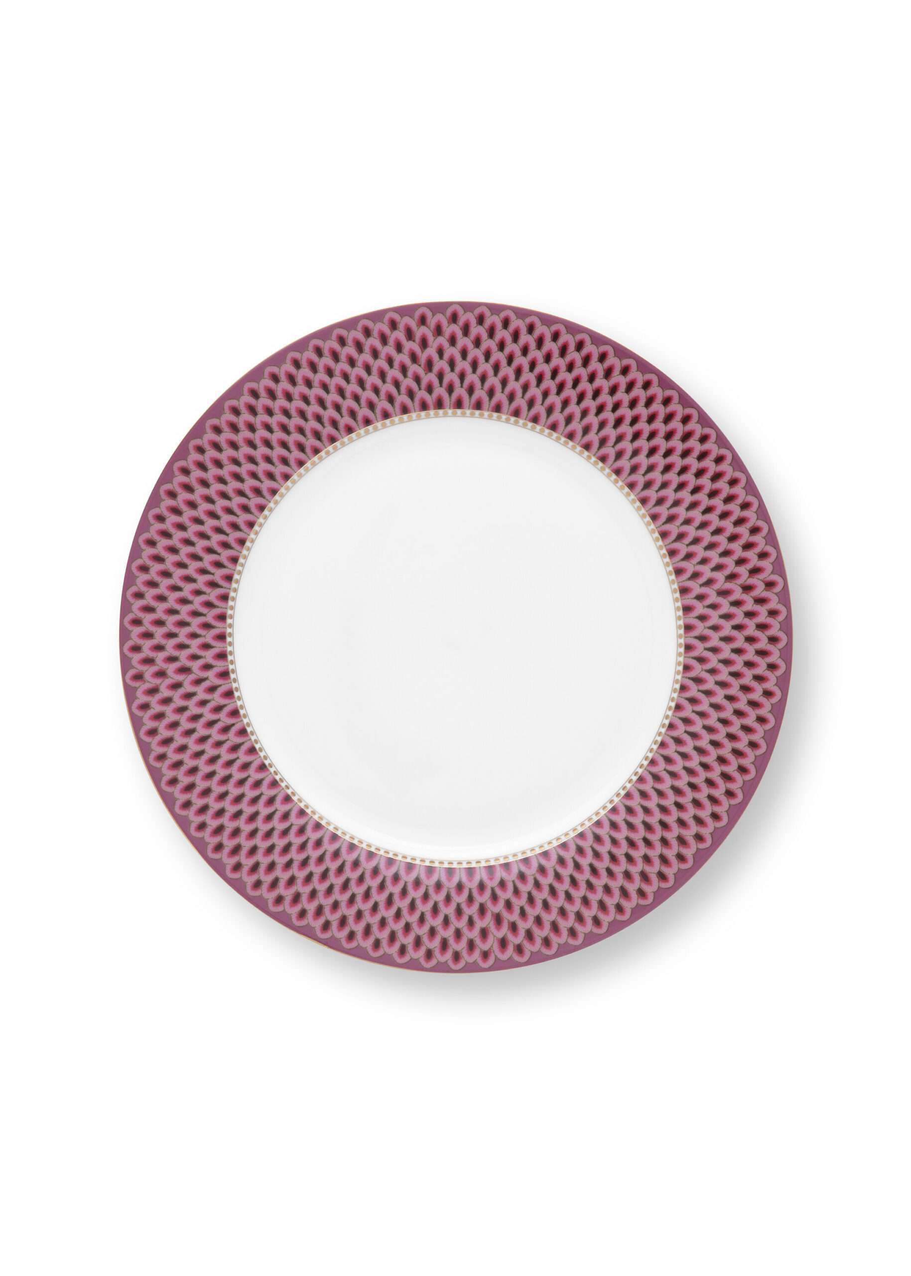 Pip Studio Plate Flower Festival Scallop Dark Pink 26.5cm